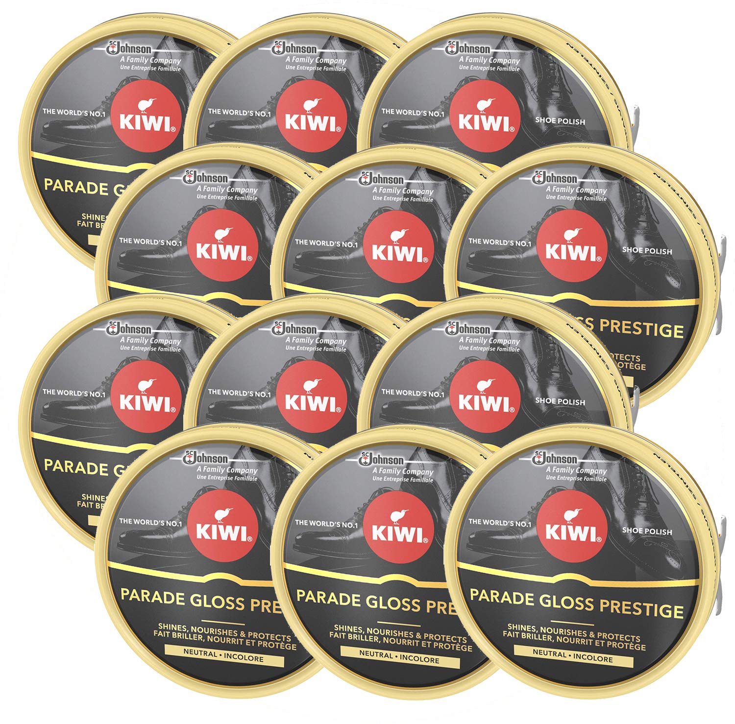 KIWI - LOT DE 12 CIRAGES CHAUSSURES PARADE GLOSS PRESTIGE INCOLORE - BOITE DE 50 ML - VENDU PAR DSTOCK60