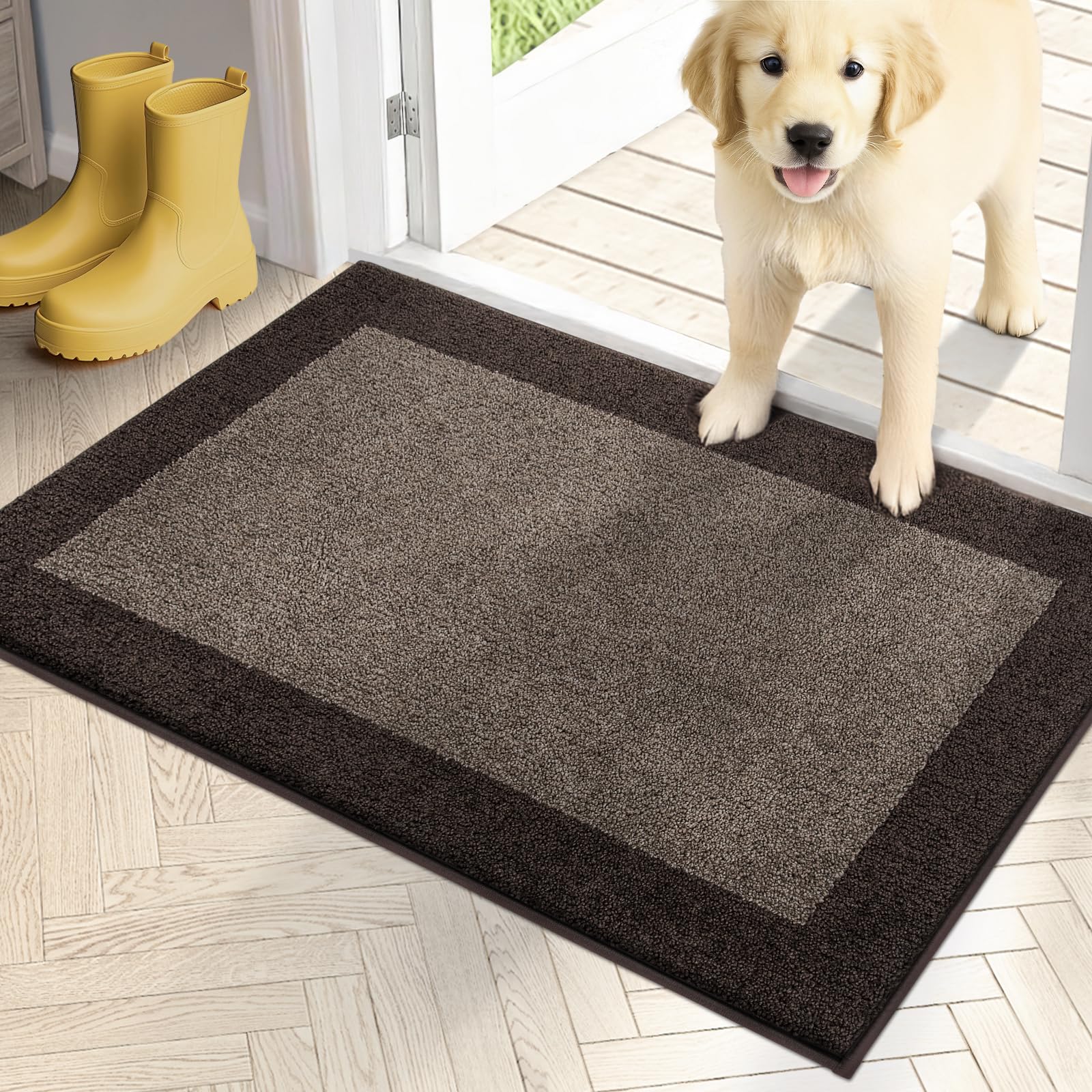 PURRUGS Dirt Trapping Door Mat 20 x 32 Non-Slip Washable Entry Mat Dog Doormat Front Door Mat Super