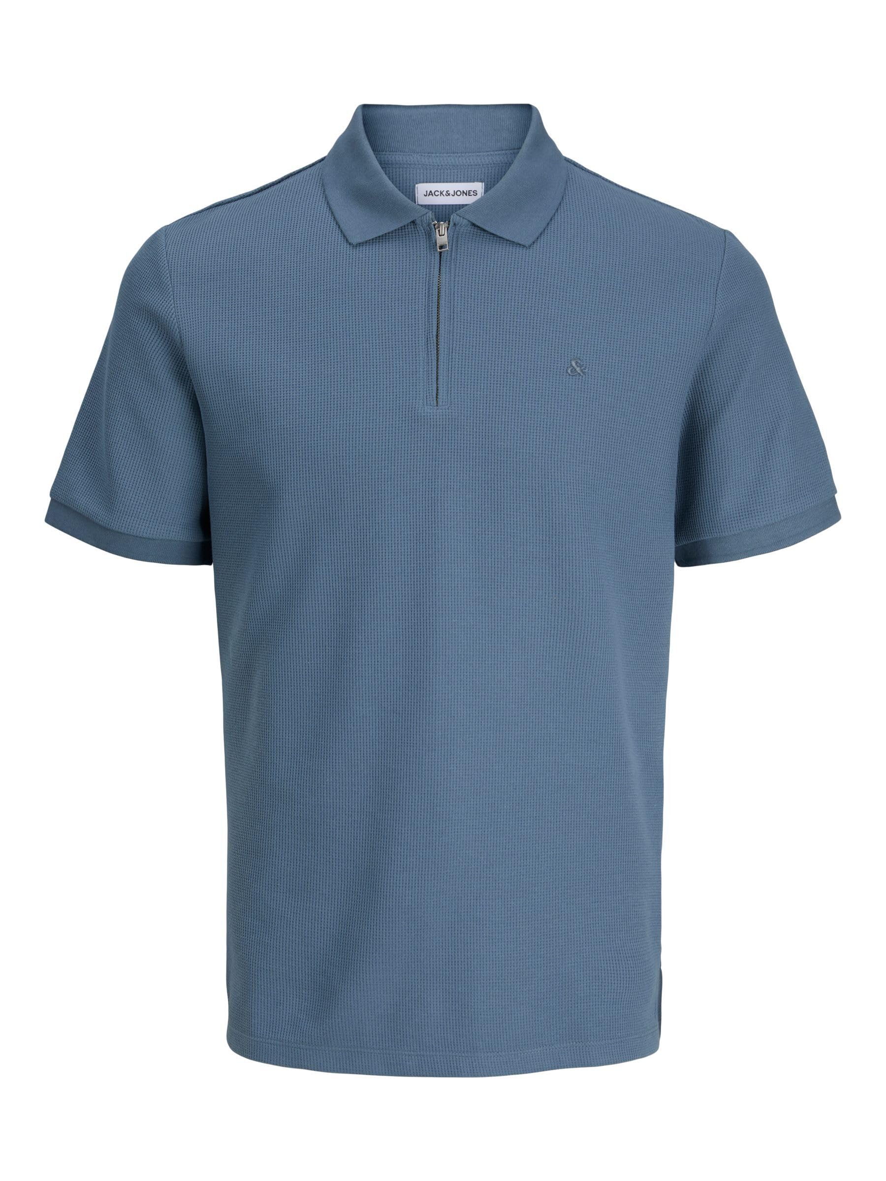 Jack & Jones Austin Short Sleeve Polo Shirt, Blue Mirage, Size L, Men