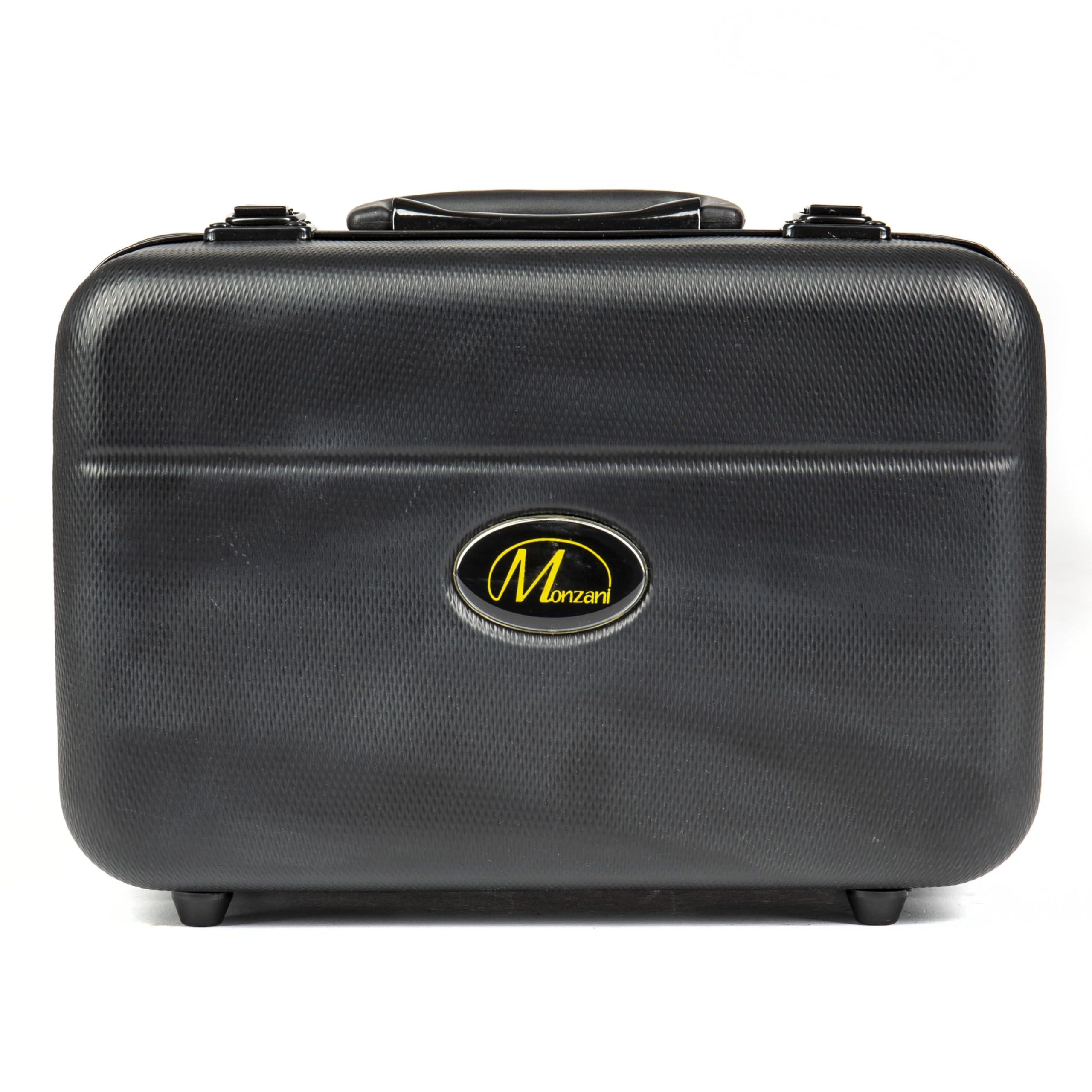 Monzani MZMT-500L Trompete, Bb Stimmung, 11.7mm Bohrung, 3 Ventile, Messing Korpus, inklusive Mundstück und Hardcase, Leichte Ansprache, brillanter Klang, ideal für Reisen und Üben