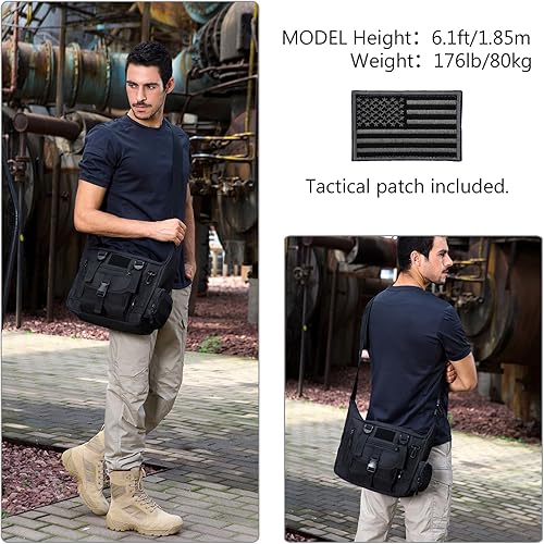 Miniatura 4 de ArcEnCiel Bolso bandolera táctico para hombre MOLLE Sling Mochila con parche