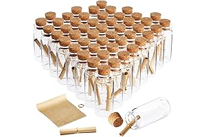 48 Pack Mini Glass Message Bottles With Scrolls and Corks
