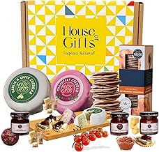Luxury Cheese, Chutney And Cracker Gift Box Hamper With Creamy Truckles, Chutney Preserves, Savoury Biscuits – Cheese Board Ready,6x Gourmet Festive Treats, Sharing Platter | Sharing Delight