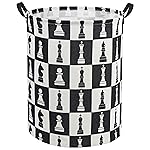 TIBAOLOVER Chess Kids Laundry Basket Baby Hamper Chess Toy Storage Bin for Boys Room Decor Baby Nursery Hamper Gift Baskets for Bedroom Bathroom(Black Chess)