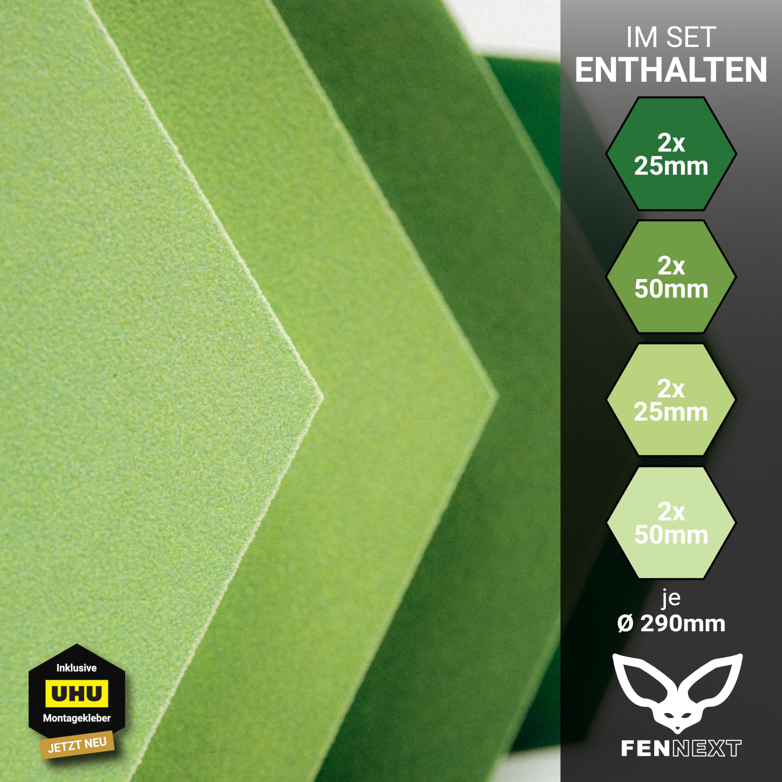 Schallabsorber Akustikpaneele [8 Stk.] für spürbar reduzierte Geräusche I Modernes Akustikbild aus Hexagon Akustikplatten I Unbedenkliche Wand Paneele hergestellt in der EU I 3D Panels