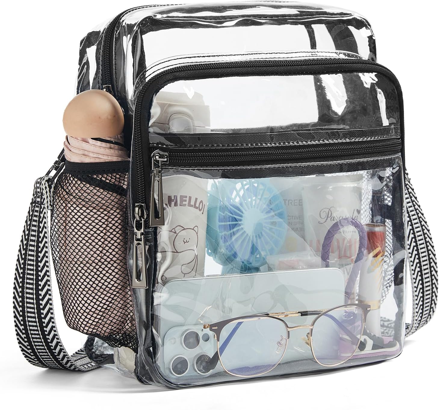 Clear Bag for Stadium Events 12x6x12 Clear Purse with 3-Zipper Pockets Crossbody Handbag Tote for Concerts Sports - Image 8