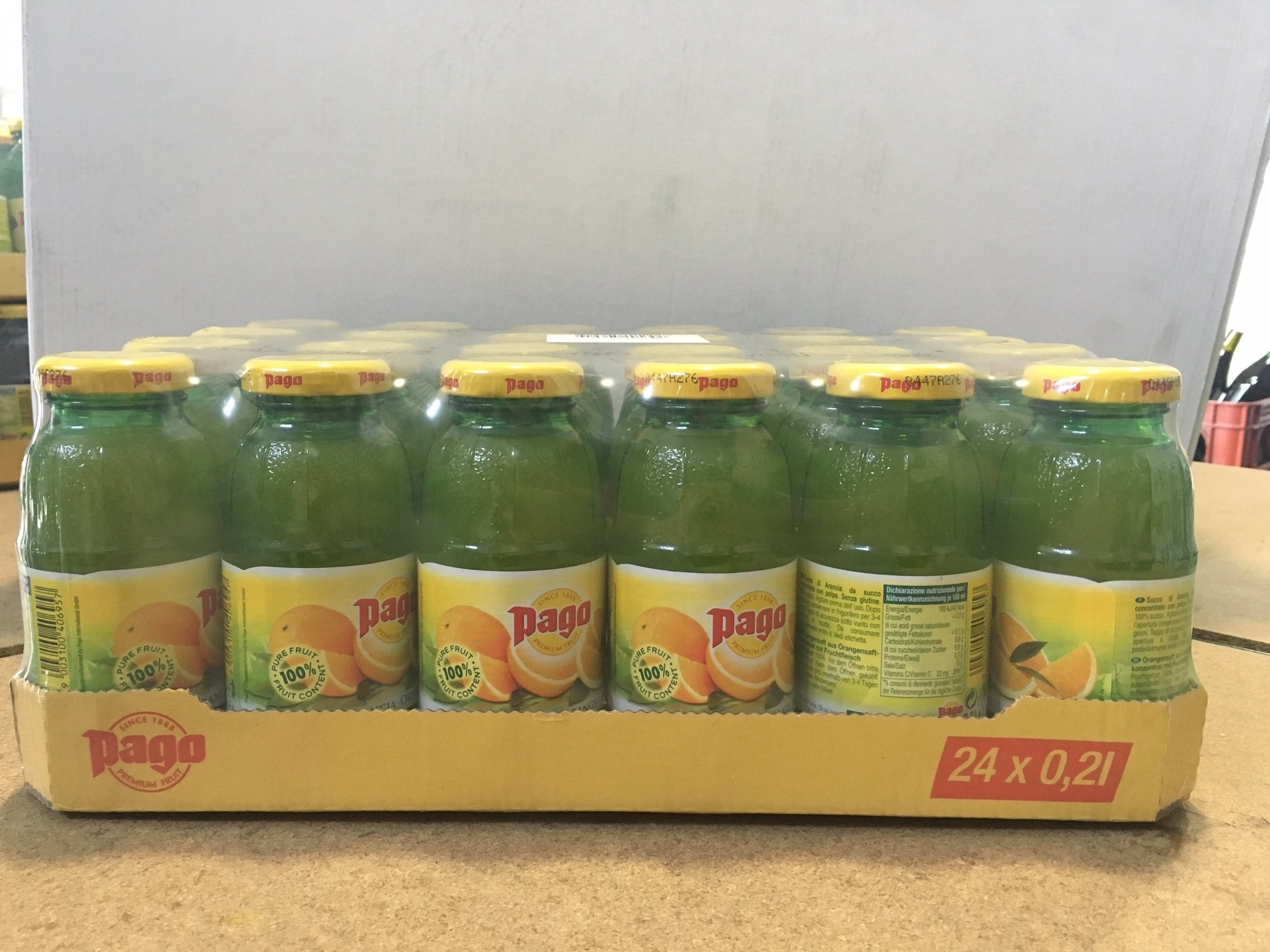 Pago® sok owocowy, pomarańczowy, butelka, 24 x 0,2 l (24 butelki), otrzymasz 1 opakowanie po 24 butelki