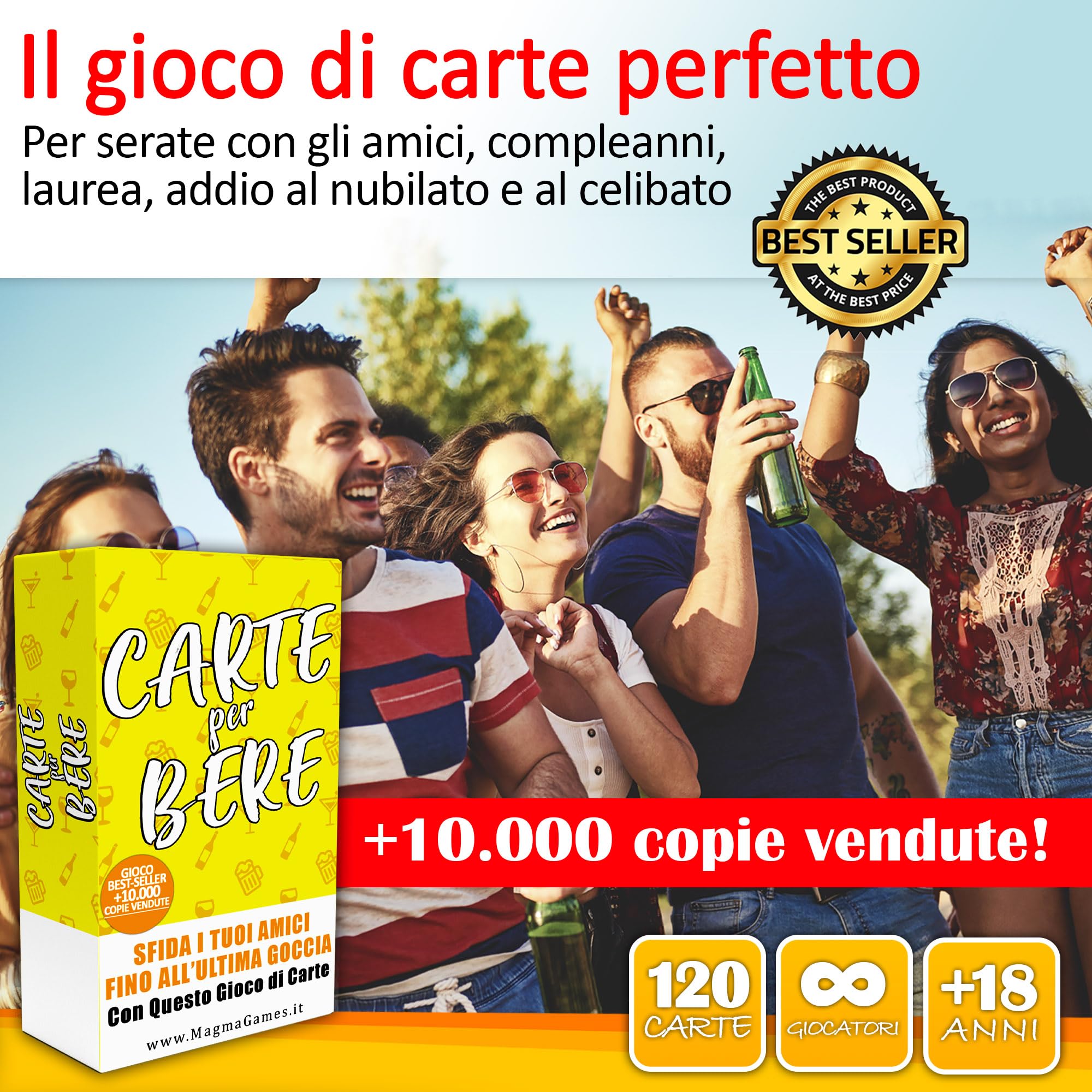 Magma Games | CARTE PER BERE - Giochi da Tavolo Adulti Alcolici - Drinking Game - Regali Simpatici e Divertenti - Idee Regalo per Lei e Lui, per Natale, Amica, Amiche