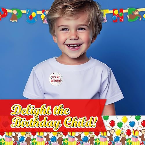 Miniatura 6 de Decoraciones de cumpleaños de Jorge Curious George  Suministros para fiestas de Curious George  Con licencia oficial  Sirve a 16 invitados  Platos