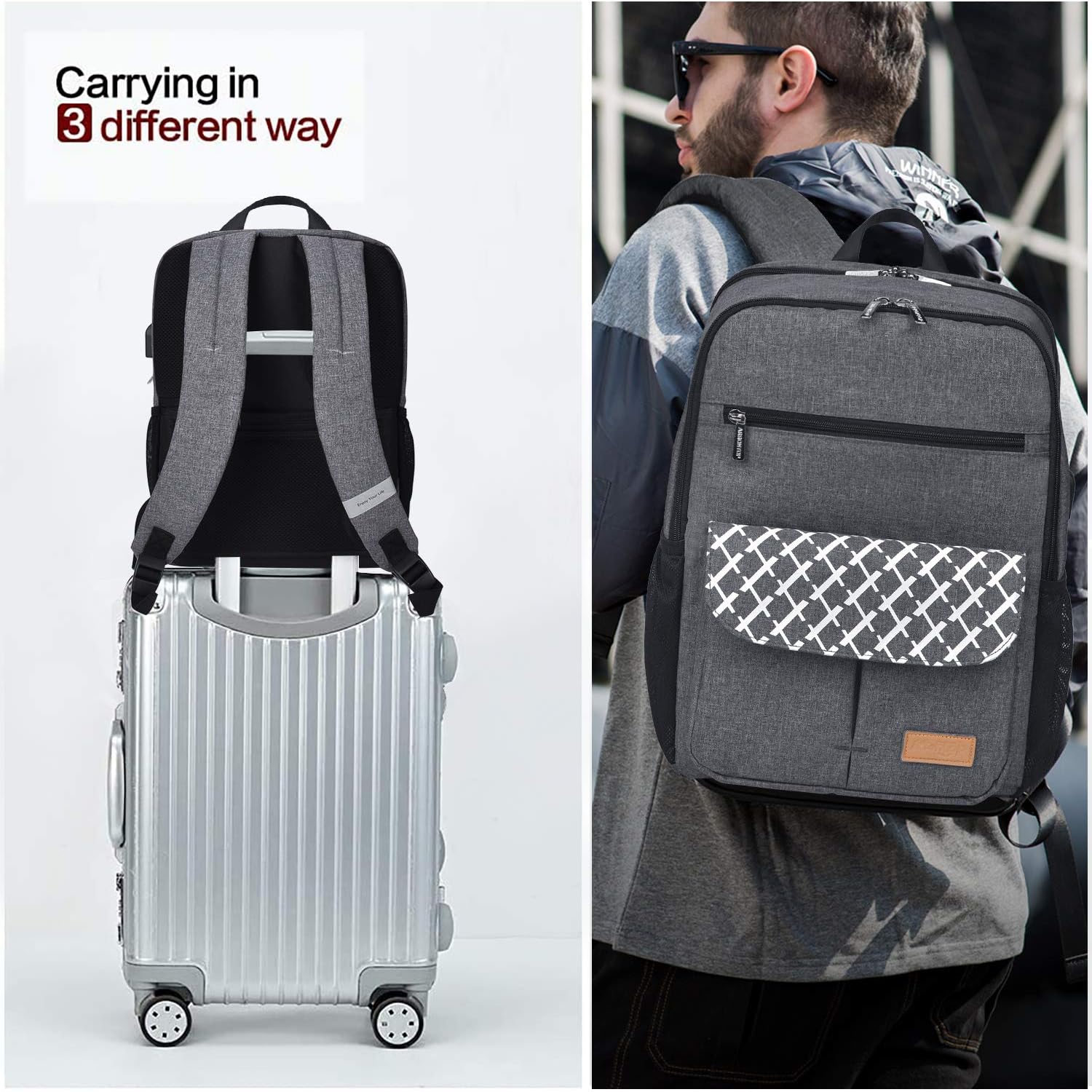 Best Seller Arrontop 15.6 Inch Laptop Backpack For Men Durable Waterproof Business Travel Backpack With Usb Charging Port Anti Theft School Bag Christmas Gift