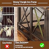 Vista 5 de COZPAW Mueble de jaula grande para perros - Jaula de interior de 48 pulgadas de alta resistencia para raza extragrande con puertas dobles, jaula