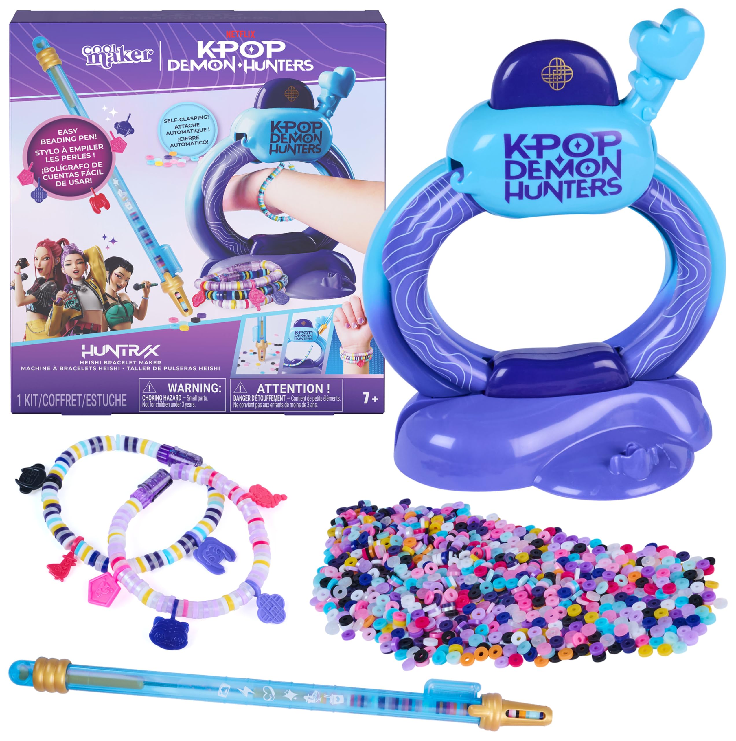 Cool MAKER Kpop Demon Hunters HUNTR/X Heishi Bracelet Making Kit, Ages 7+