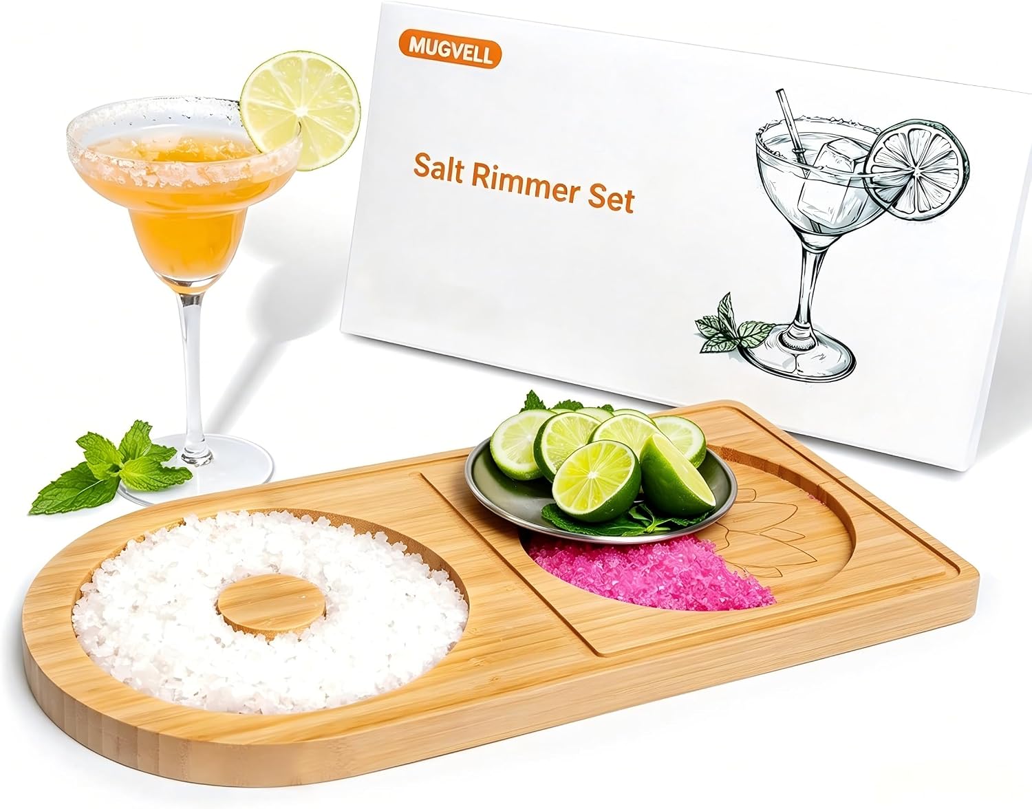 Salt Rimmer Set for Margarita and Cocktail, Bar Glass Rimmer
