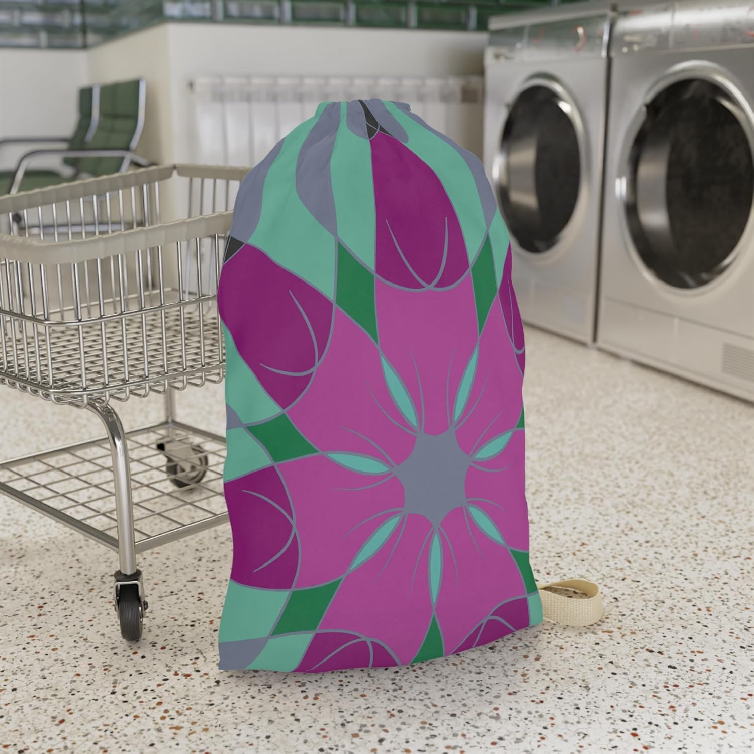 Colorful Boho Laundry Bag Chic Storage Solution Eco-Friendly Tote Gift Students Camping '2.common.journey' Art Mitzisniftis