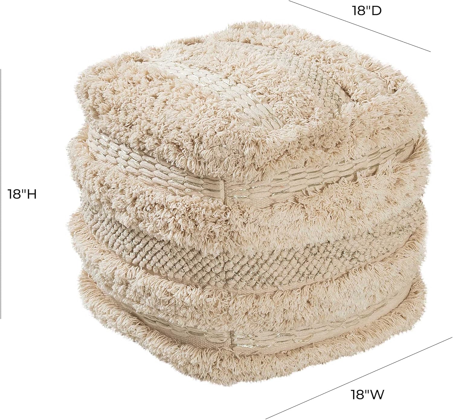 Tov Furniture Yorba Cotton Pouf