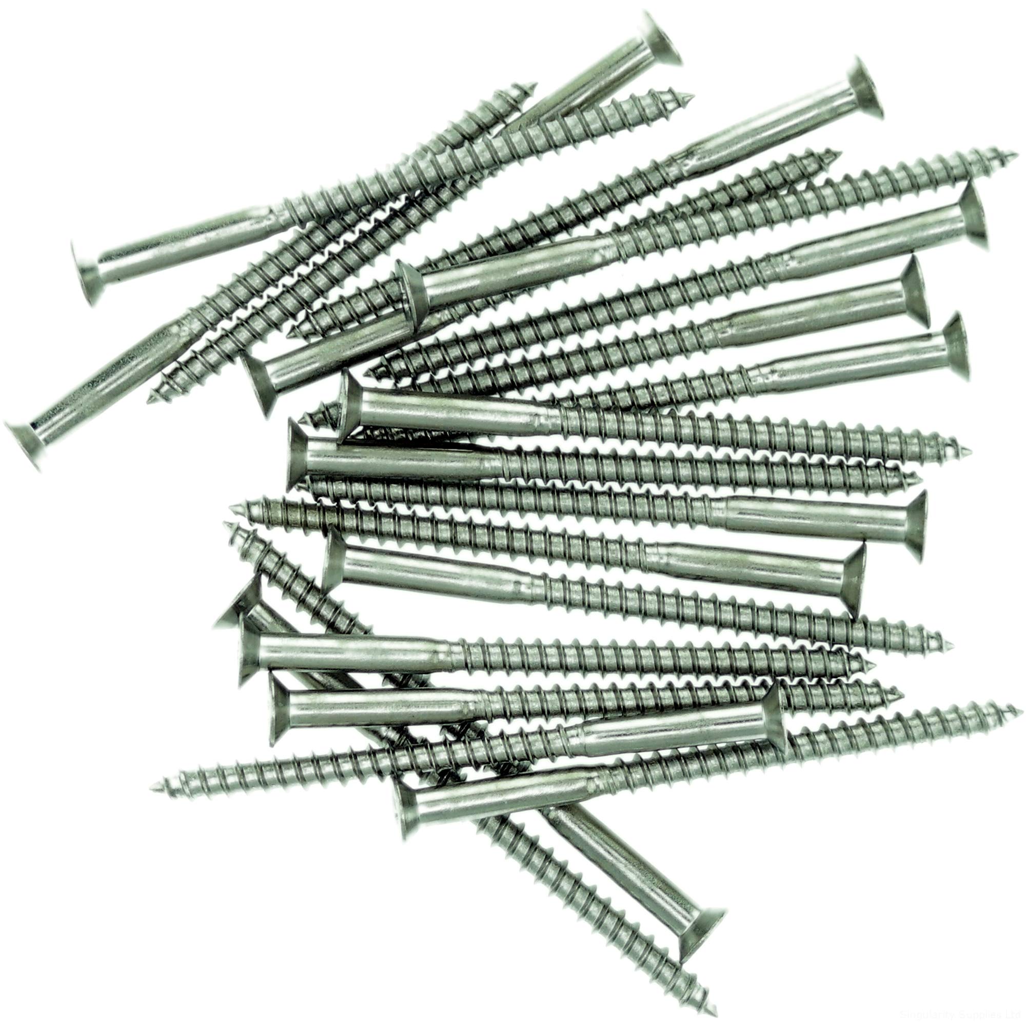 Singularity Supplies No.10 X 1.58 (5.0Mm X 40Mm) Pozi Countersunk Wood Screw - Stainless Steel (A2) (Pack Of 20)