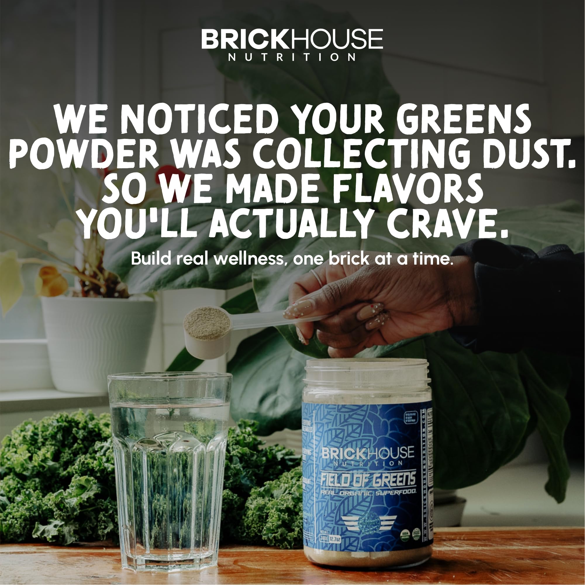 BRICKHOUSE NUTRITION Field of Greens Super Greens Powder | Doctor-Formulated Superfood Powder, Fruits & Veggies Supplement - Original (Single Pack) — Amazon image 8