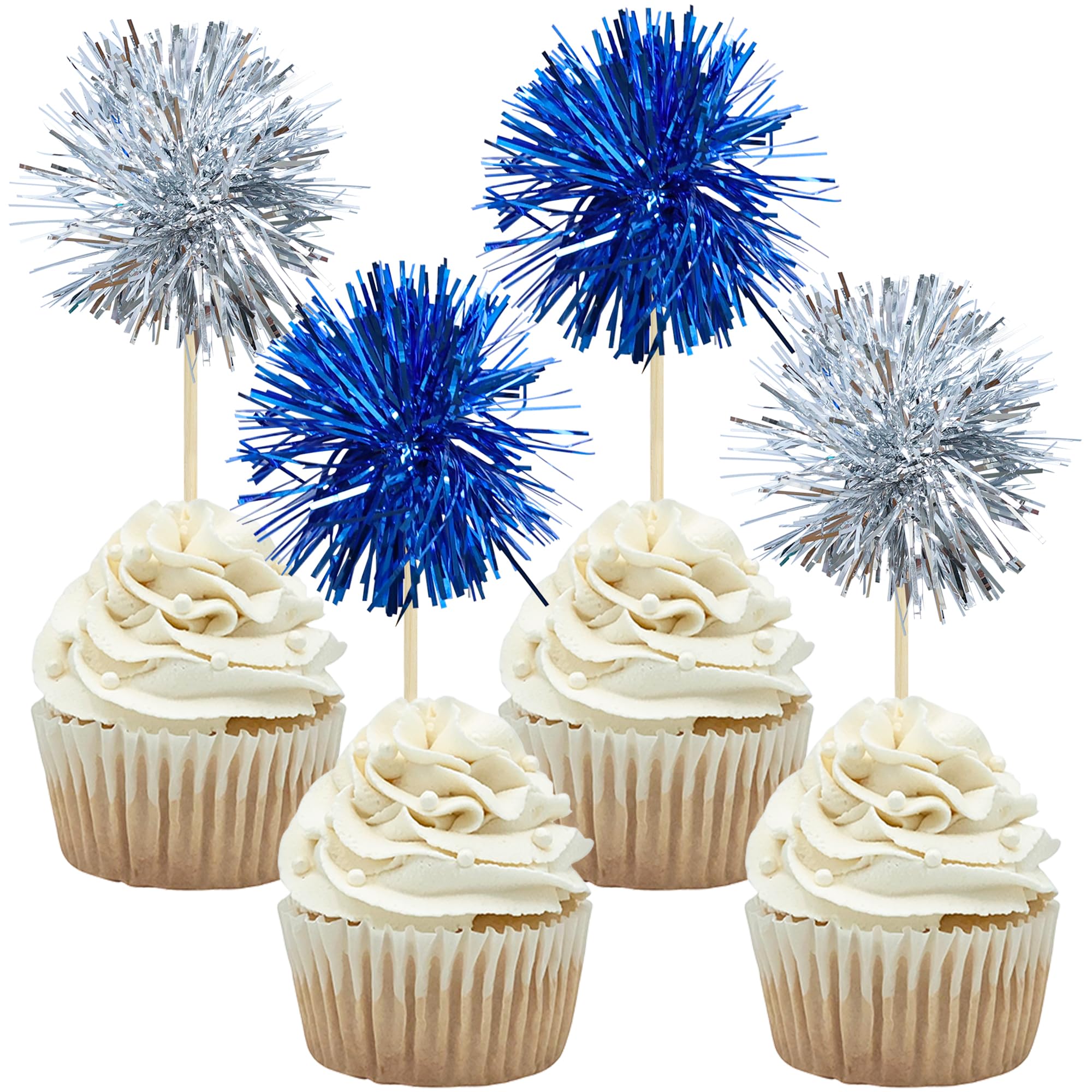 Sparkly Firework Cupcake Toppers - Birthday Party Decor -32