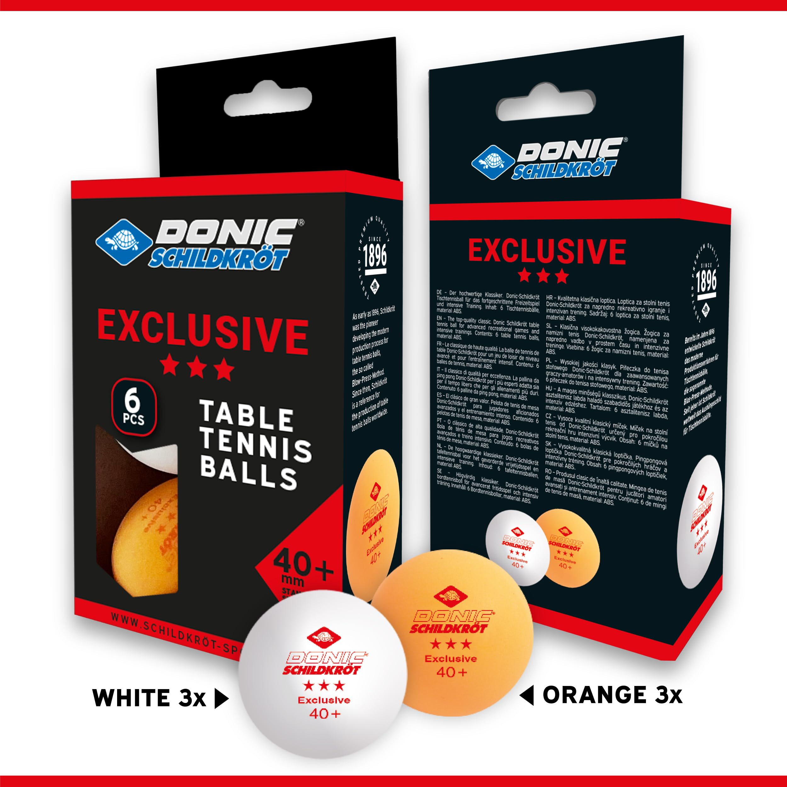 Schildkröt Donic Pelotas de Tenis de Mesa 3 Estrellas Exclusive