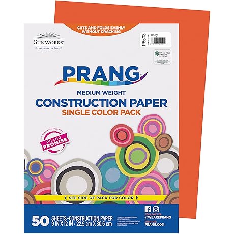 Prang Construction Paper in Neon Orange: Eye-Catching and Durable Sheets for Creative Projects