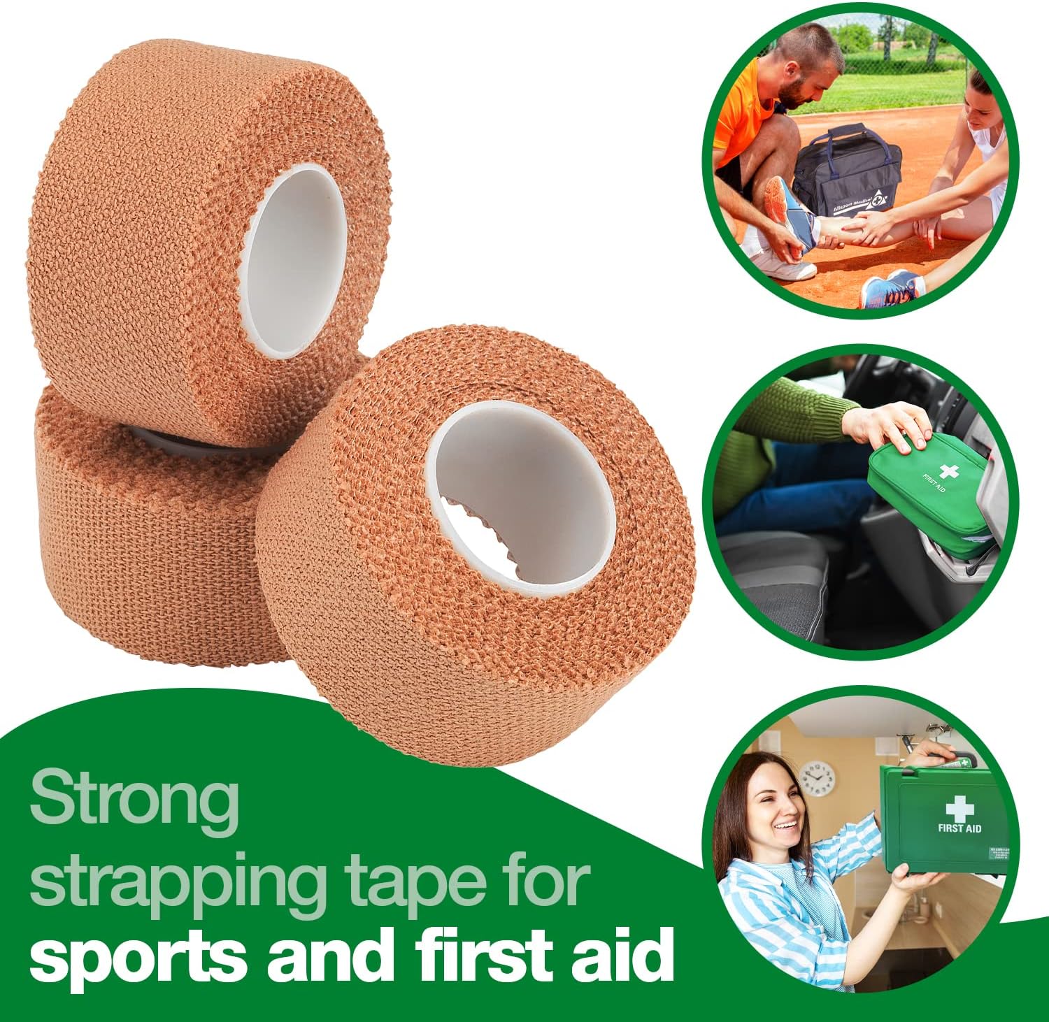 HypaBand Tan EAB Tape, Small (2.5cm x 4.5m) - Pack of 3