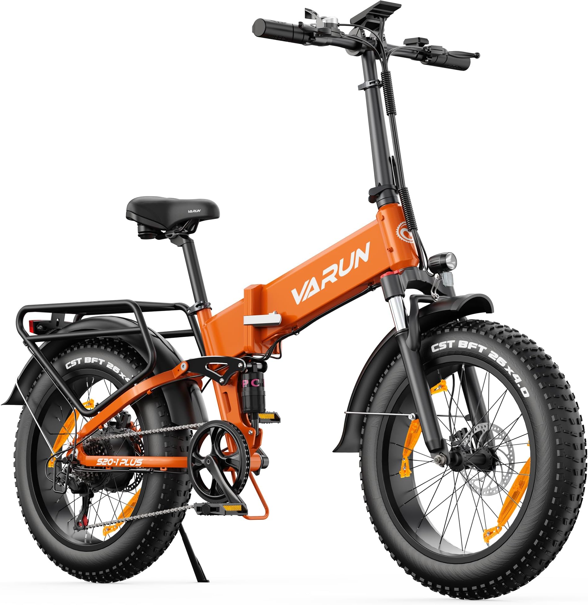 VARUN Electric Bike, 20'' *4.0 Fat Tire Folding Electric Bikes with 48V 13Ah (624Wh) Removable Battery, 55NM 250W Motor, LCD Meter with 5 PAS, Range up to 100-120KM, Electric Bicycle for Adults/Teens