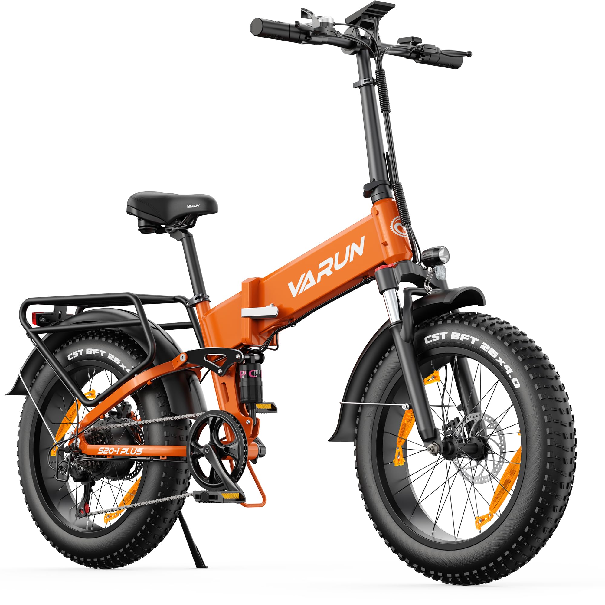 VARUN Electric Bike, 20'' *4.0 Fat Tire Folding Electric Bikes with 48V 13Ah (624Wh) Removable Battery, 55NM 250W Motor, LCD Meter with 5 PAS, Range up to 100-120KM, Electric Bicycle for Adults/Teens