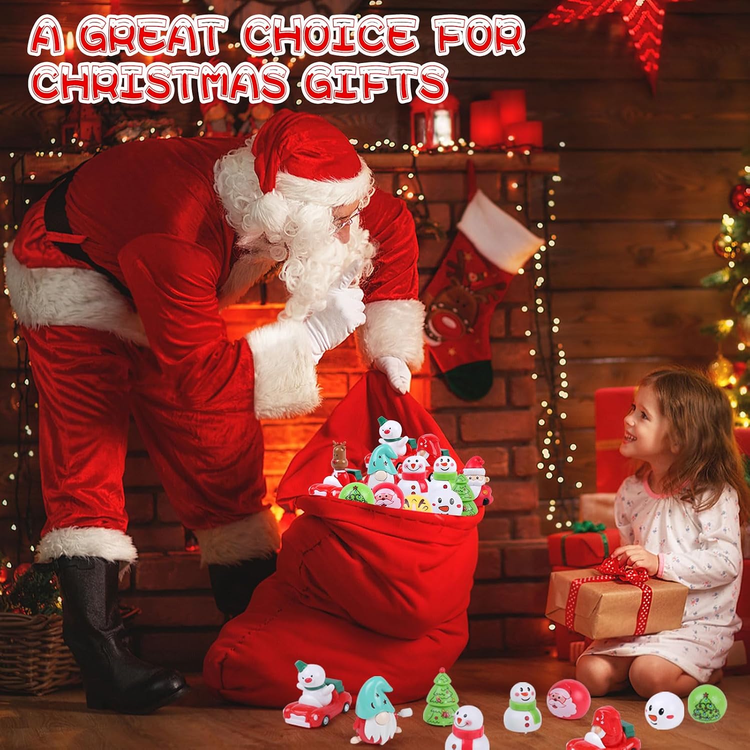 CCINEE 12PCS Christmas Pull Back Cars, Assorted Santa Claus Snowman Reindeer Tiny Car Toys Christmas Friction Powered Racing Cars Vehicle Toy for Kids Xmas Bag Fillers Treats Prizes Party Favors image 5