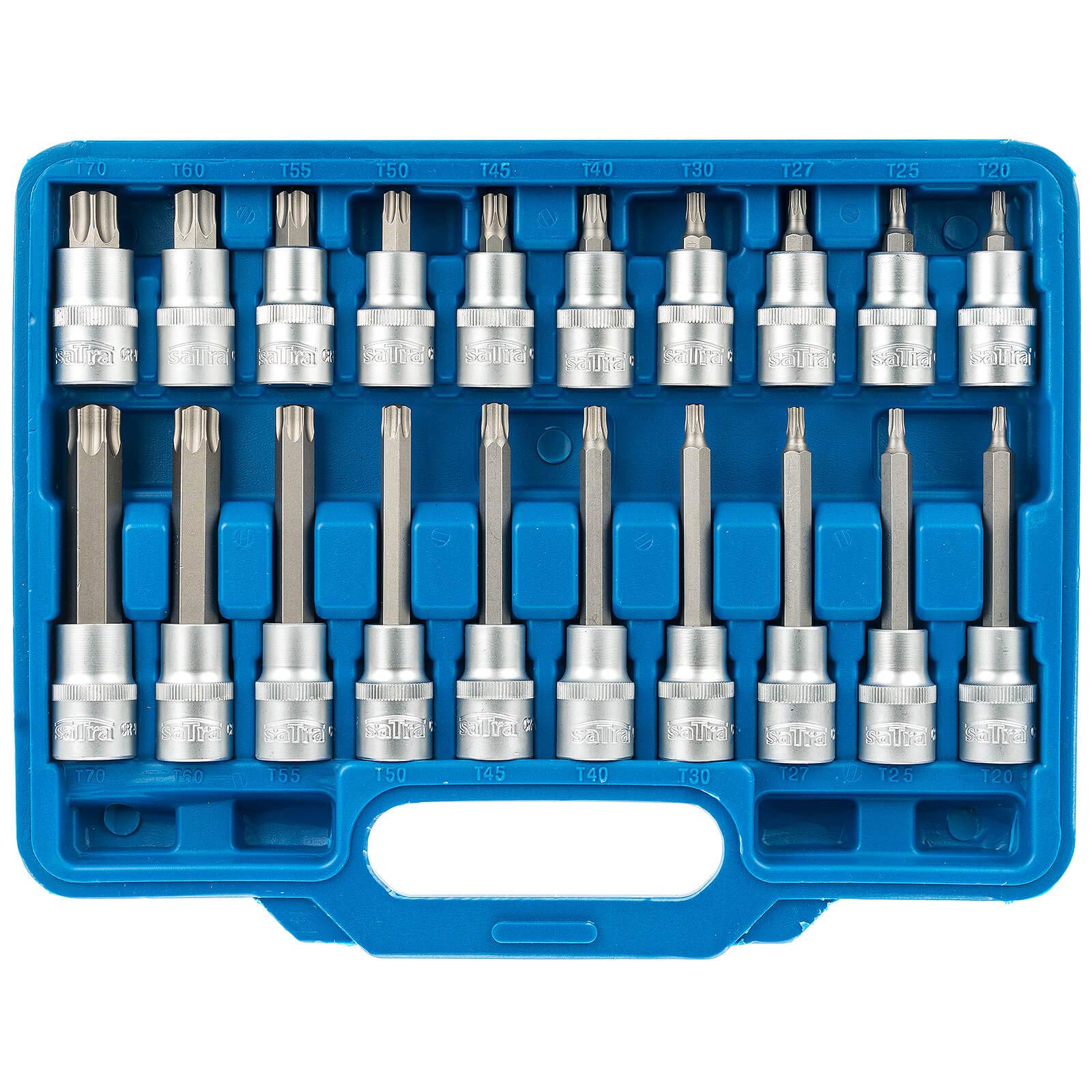 SATRA S-ST3212 - Set di chiavi a bussola con profilo a T, 32 pezzi, 1/2", compatibili con Torx