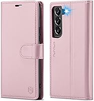 Vista 11 de Funda tipo cartera para Samsung Galaxy S22 Plus, con bloqueo RFID, soporte para tarjetas de crédito, de piel sintética, función atril, funda Azul