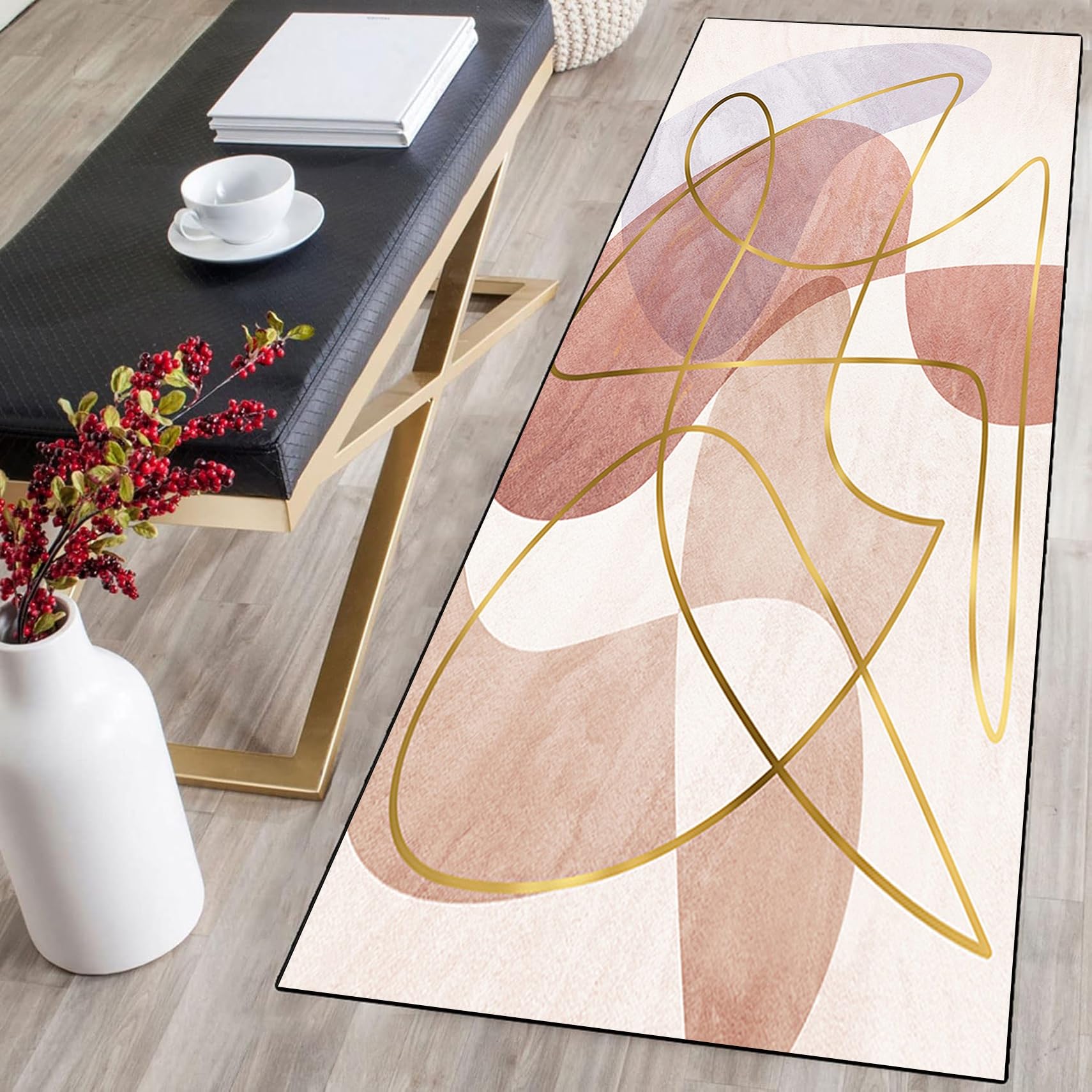 Moqueta para sala de estar de 68x270 cm con base segura antideslizante