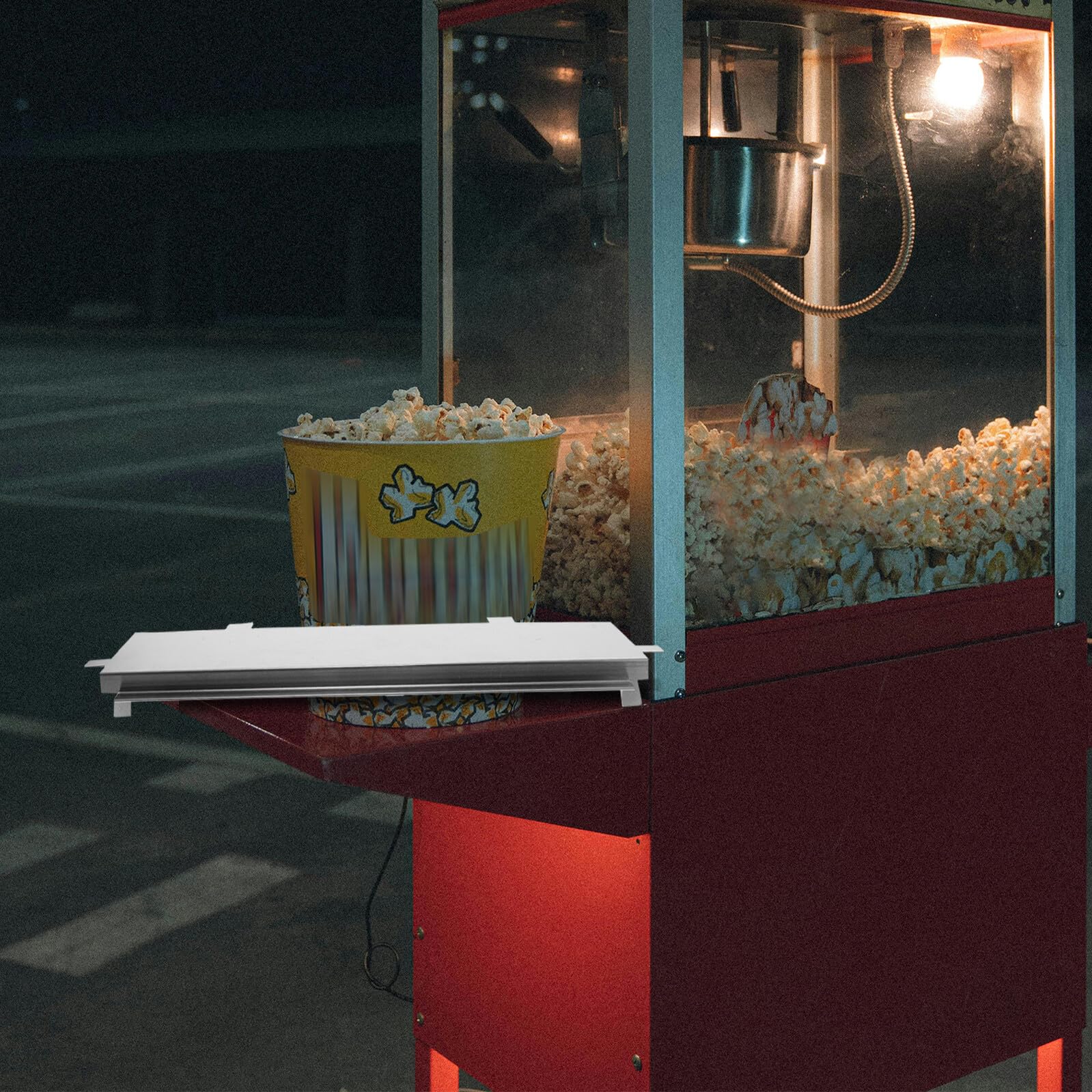 Edelstahl Schutzblech für Popcornmaschine, Silber, Spritzschutz