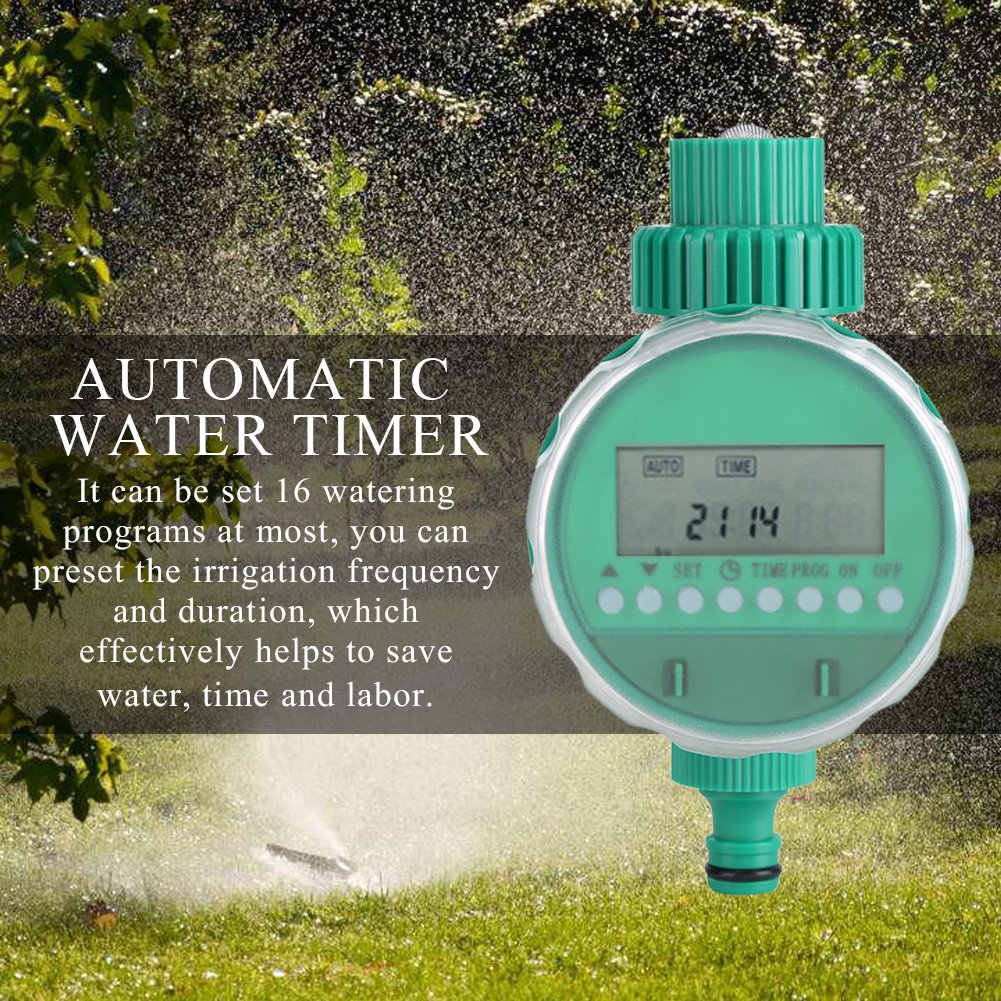 5-Teilig Bewässerungscomputer für Schlauchbewässerung, Automatische Bewässerungsuhr mit LCD-Display, Zeitschaltuhr Außenbereich Wasserdicht für Garten