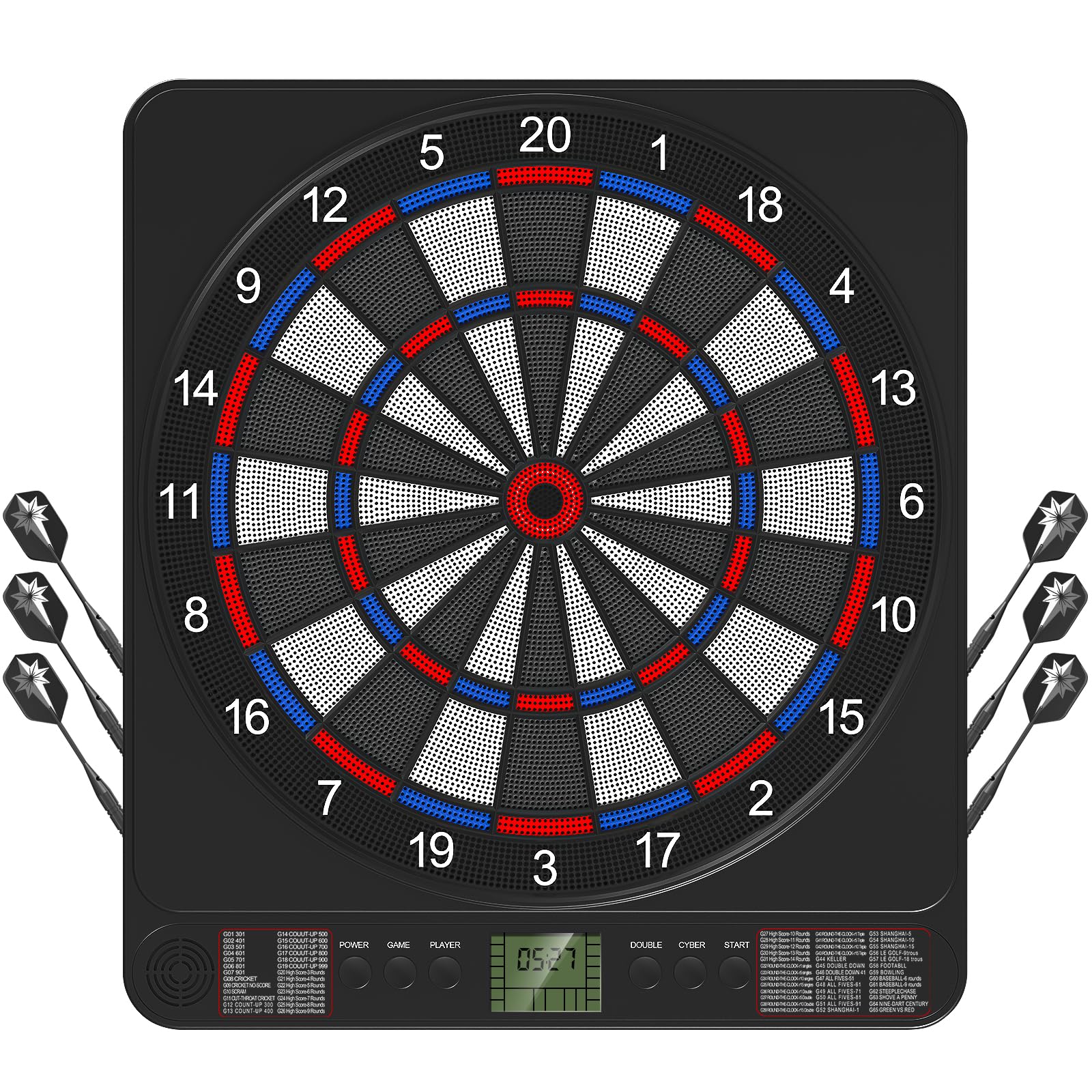 Elektronische Dartscheibe I E-Dartboard für Erwachsene I 12 Dartpfeilen & Ersatzspitzen I Geeignet für Partys und Spieleabende