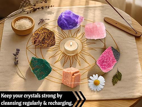 Miniatura 5 de Amazing Gemstone Cristales para el período agradable del ciclo menstrual menstrual, juego de 6 piedras de sangre, cuarzo rosa, piedra lunar