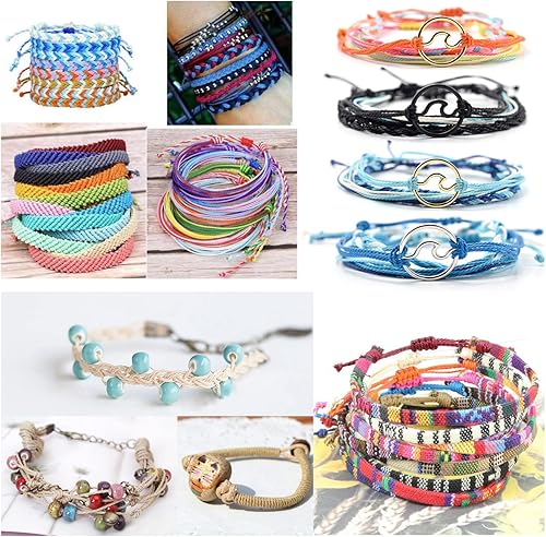 Miniatura 6 de WillingTee 40 colores de cuerda de poliéster encerado de 0.039in, 437 yardas, 0.039in, cuerda encerada, cuerda de cera, hilo encerado para hacer