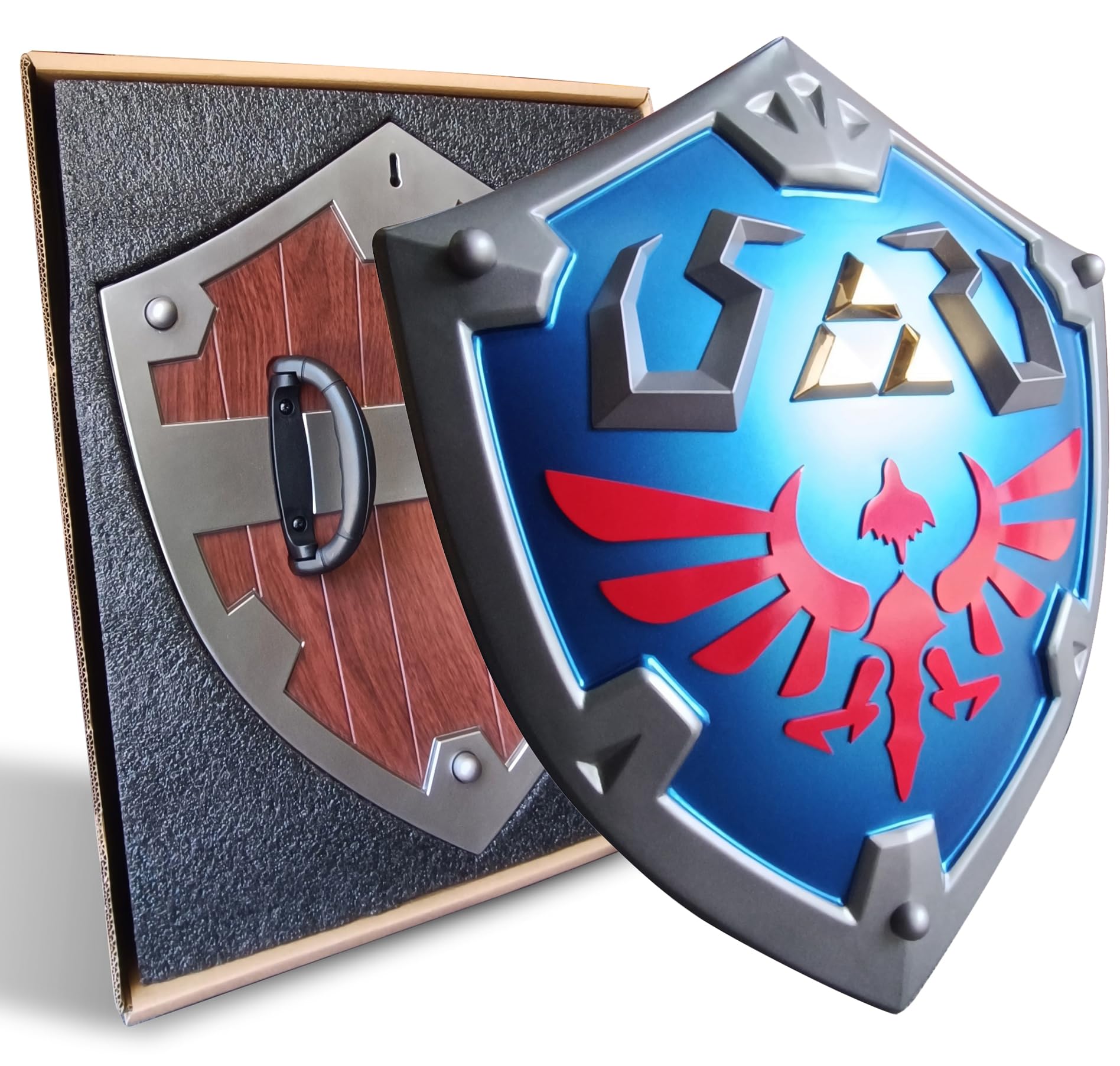 ACBAGIExclusive 2.0 Edition Rome Elf Shield Real Metal Knight Master Shield Full Size Costume Props Blue