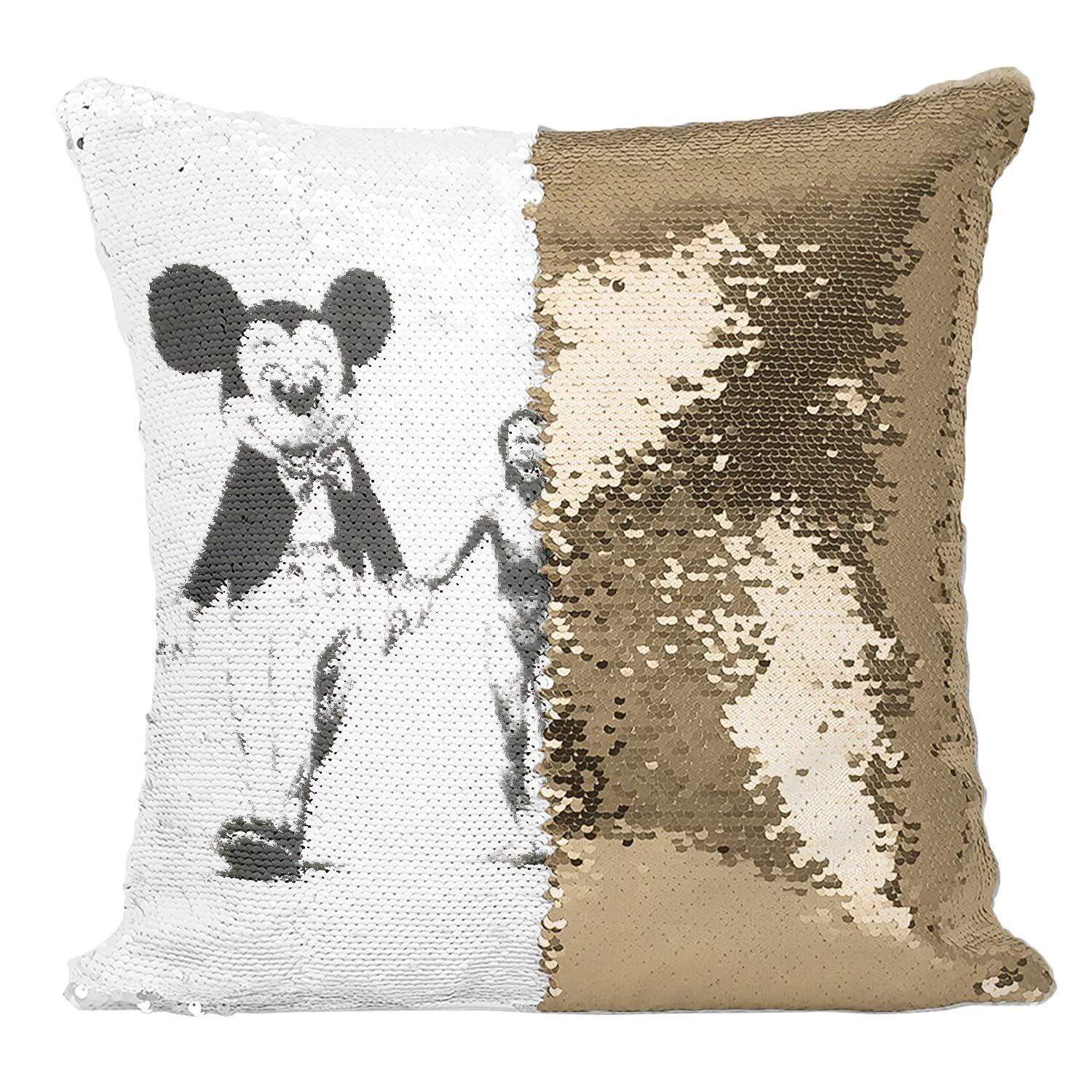 Coussin Sequin Banksy Napalm Mickey Ronald : Paillettes Doré Déco Pop Art