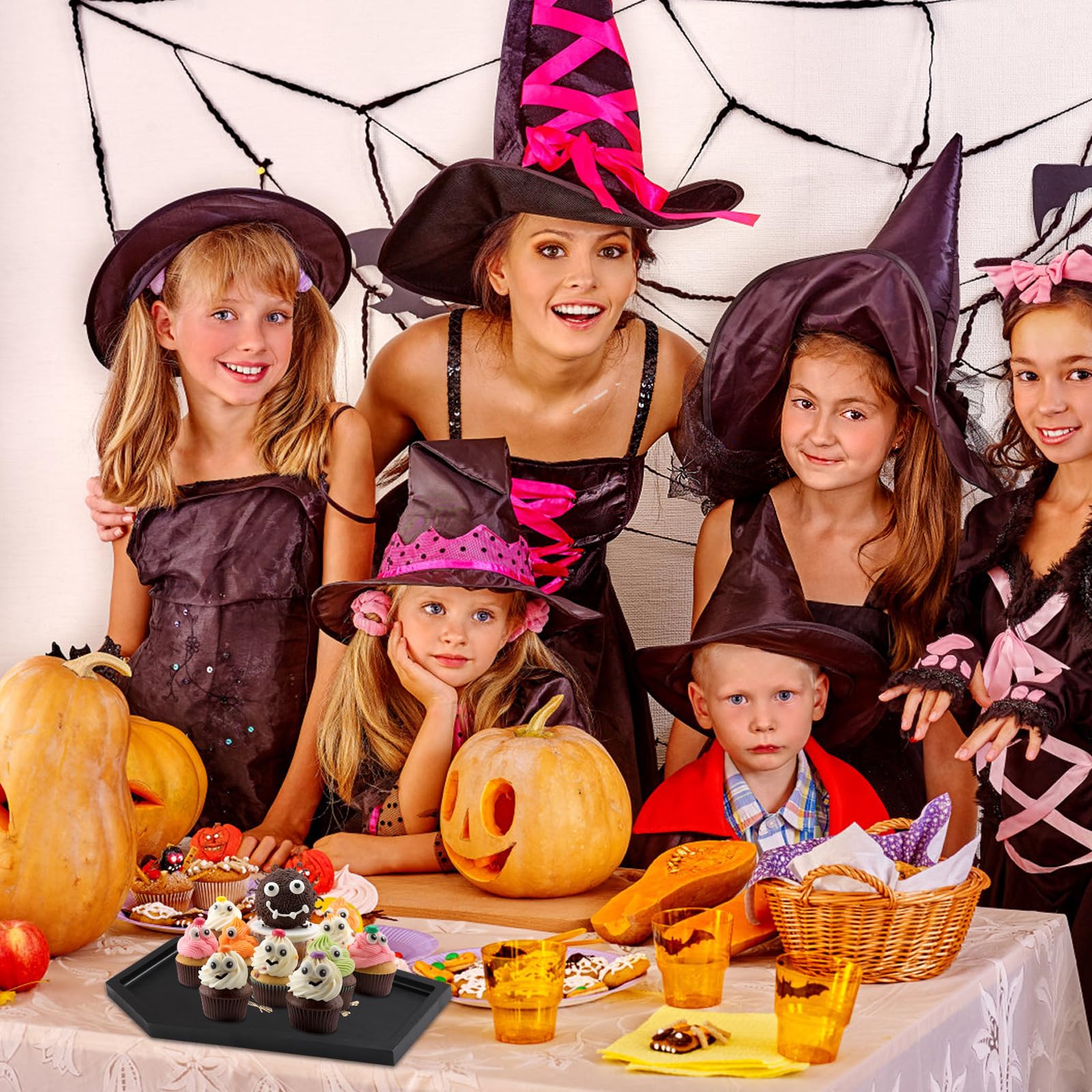 Bandeja de Ataúd con Esqueleto, Bandeja para Servir Ataúd Bandeja para Velas Góticas Espeluznantes Bandeja Decorativa Espeluznante de Halloween para Colocar Comida Queso o Regalos de Fiesta