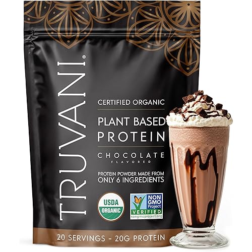 Truvani Vegan Pea Protein Powder | Chocolate | 20g Organic Plant Based Protein | 20 Servings | Keto | Gluten & Dairy Free | Low Carb | No Added Sugar