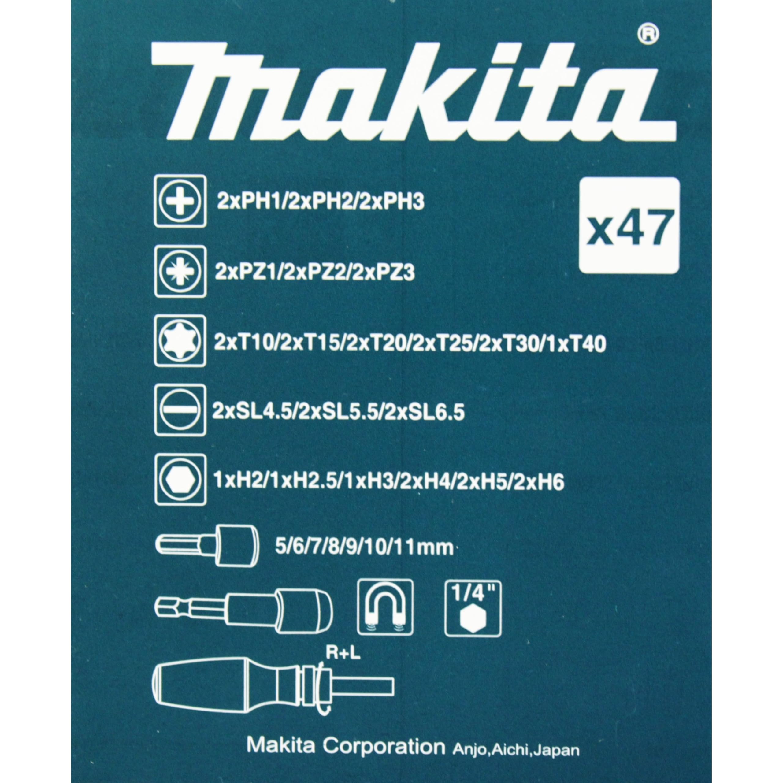 Makita B-36170 - Set de puntas + vasos + atornillador de carraca
