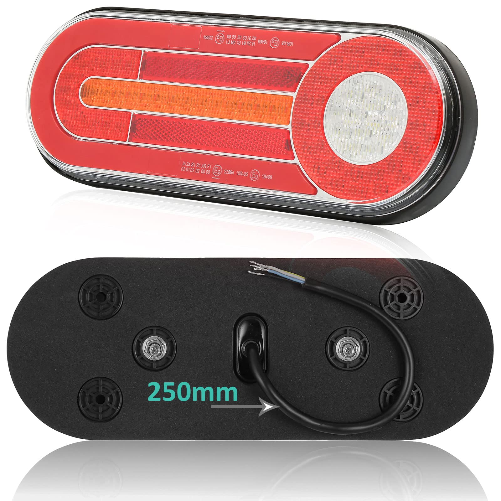 Pilotos Traseros Remolque 9-30v Led Homologado,Sumergible 7Funciones 2pcs Kit Luces Traseras Piloto Trasero Remolque Camión Van Caravan 24v,Pilotos Traseras Remolque Tractor Impermeable
