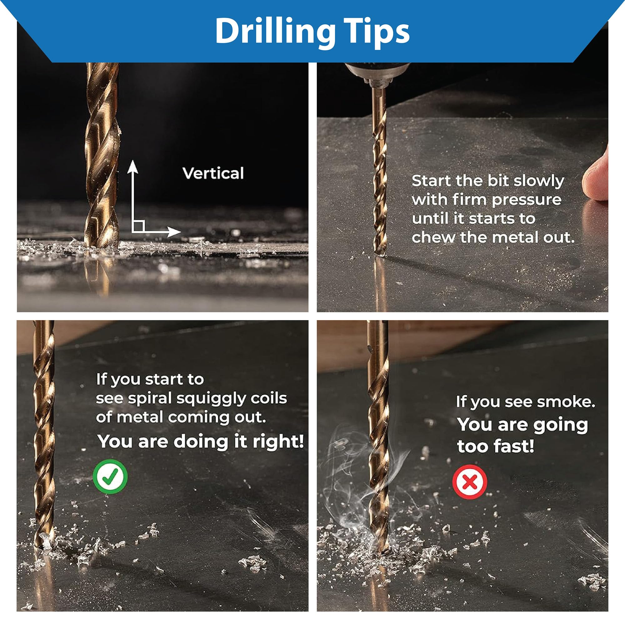 TJR® HSS-E M35 - Set di 19 punte elicoidali per trapano elicoidali in cobalto da 1-10 mm, 0,5 mm, autocentranti, DIN 338, tipo N 135°, per profili in acciaio inossidabile, acciaio, alluminio con