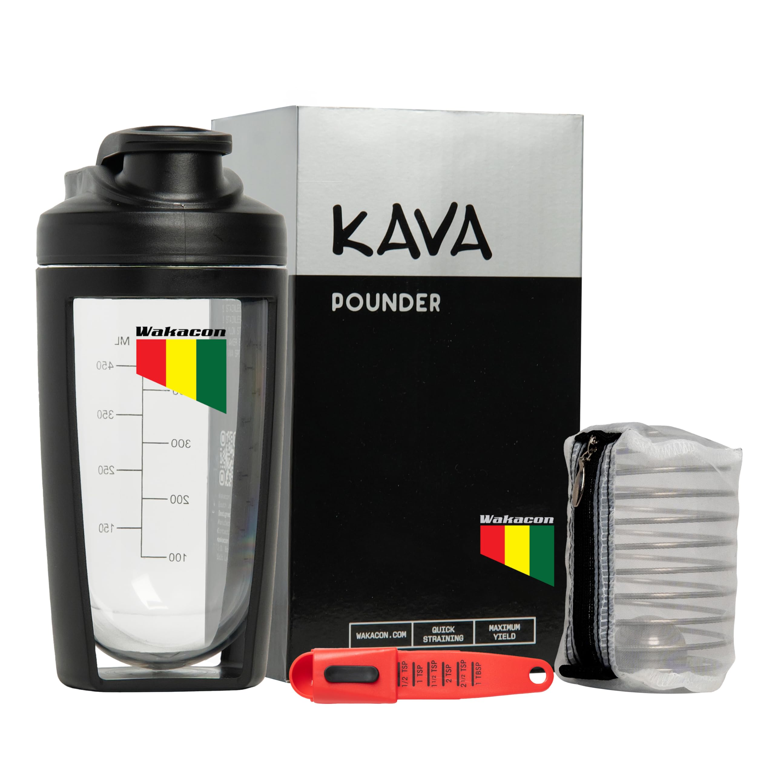 Wakacon Kava Pounder 1.0 - Efficient Kava Mixing and Straining Tool