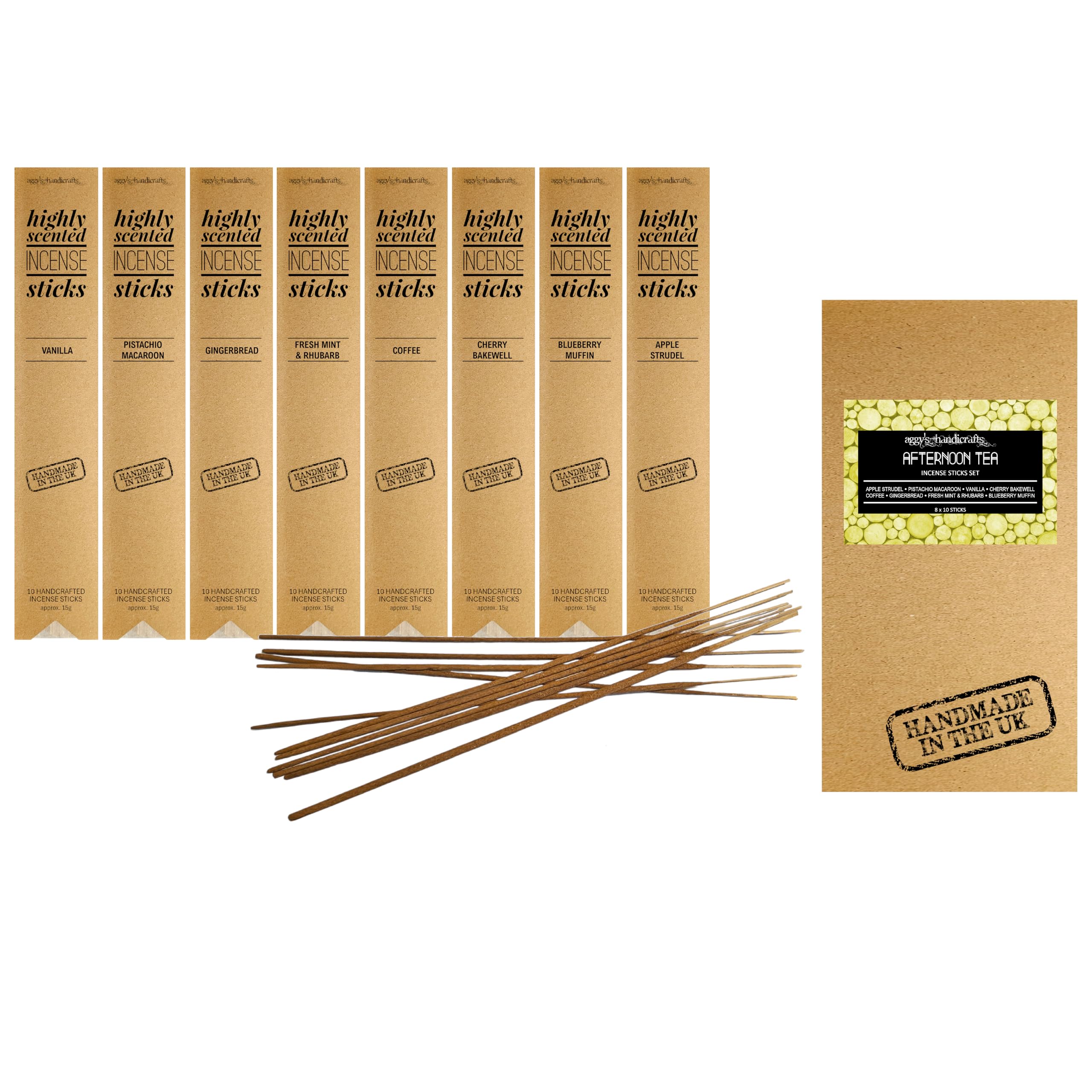 Incense Sticks Set, 8 Scents (AFTERNOON TEA)