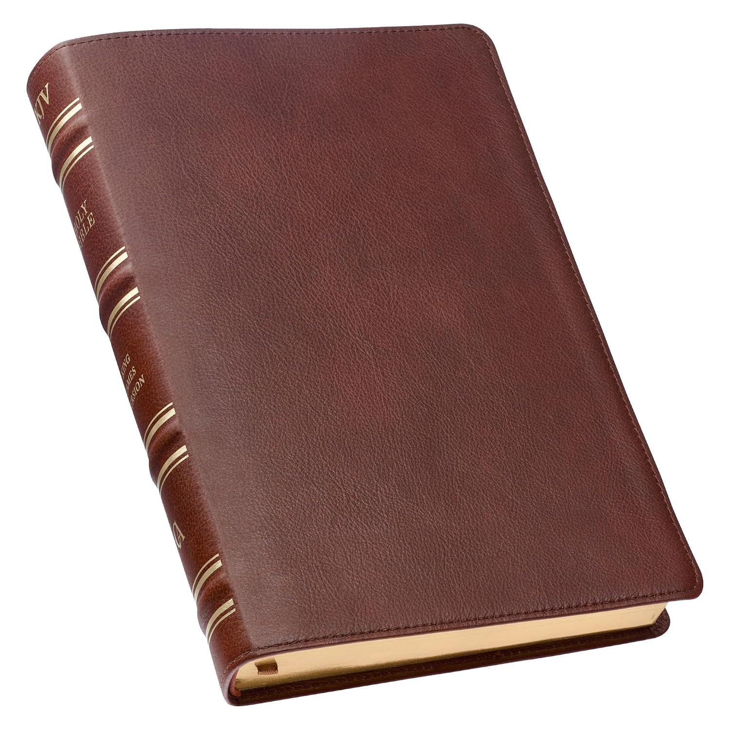 KJV Holy Bible, Giant Print Full-size Premium Full Grain Leather Red Letter Edition - Thumb Index & Ribbon Marker, King James Version, Saddle Tan (KJV Full Size GP Editions)