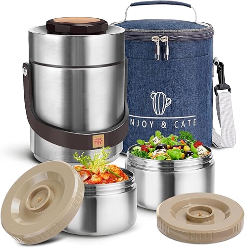 Miniatura 7 de Pawovdeq Recipientes de acero inoxidable de 51 onzas con aislamiento al vacío de boca ancha para sopa y comida caliente, contenedor portátil de 2