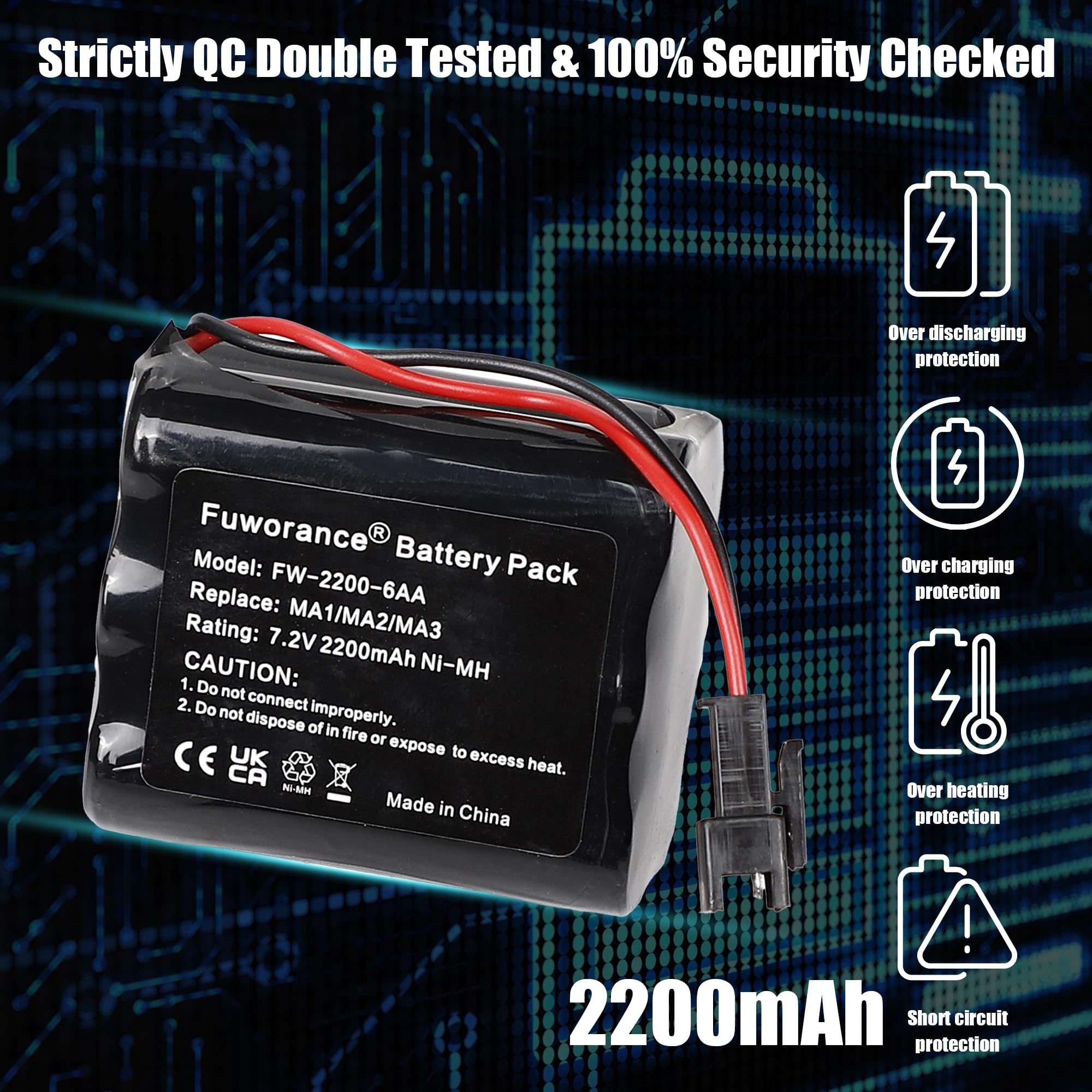 2200mAh 7.2V 15.84Wh Batterie Compatible avec Tivoli PAL/iPAL Radio MA-1, MA-2, MA-3 Audio Ni-MH Batteries Pack Batteries+Boîte à Outils