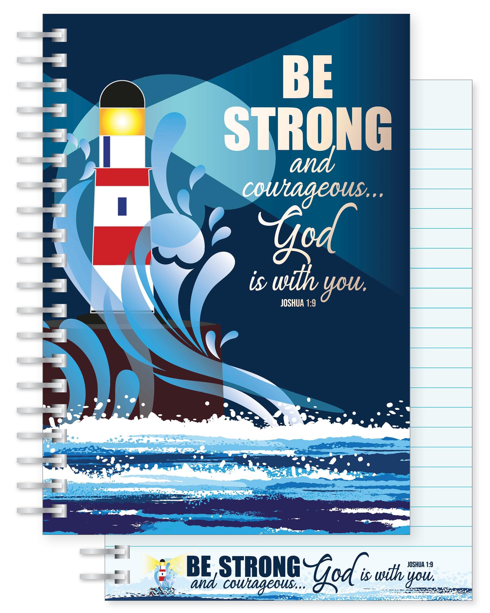 Christian Notebook for Men, Be Strong, A5 Lined, Joshua 1:9