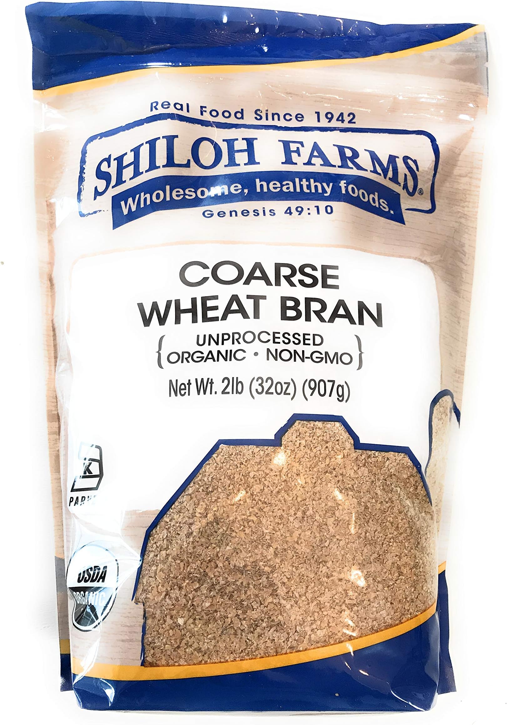 Shiloh Farms - Organic Unprocessed Coarse Wheat Bran - 32 Ounce